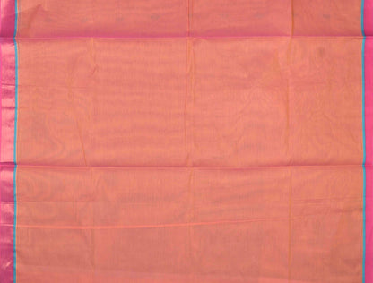 Orange Pure South Cotton Body Checks Rich Pallu Saree