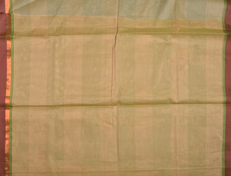 Light Green Pure South Cotton Body Lines Rich Pallu Saree