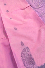 Pink Pure South Cotton Small Border Fancy Butta Saree