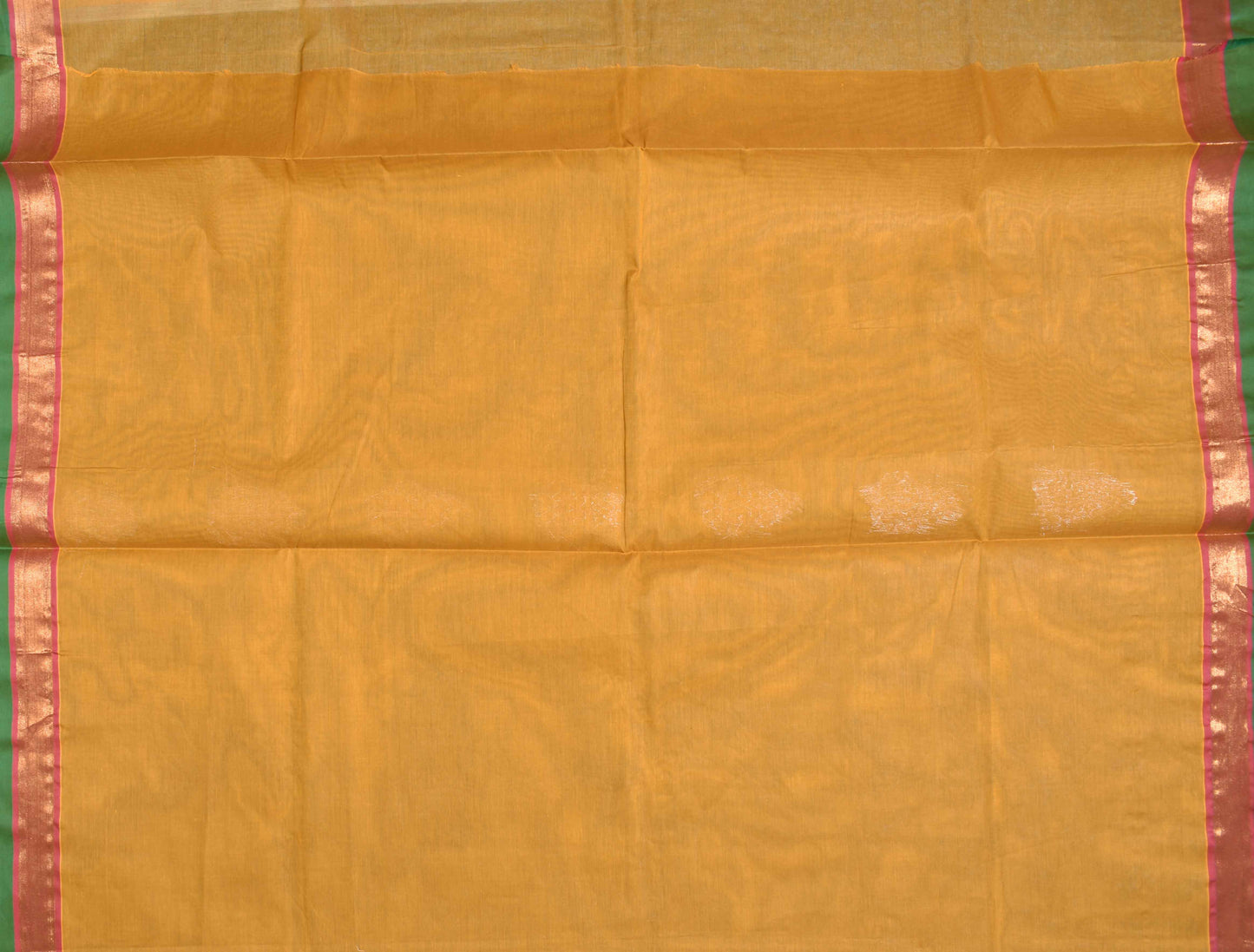 Yellow Pure South Cotton Double Jari Butta Rich Pallu Saree