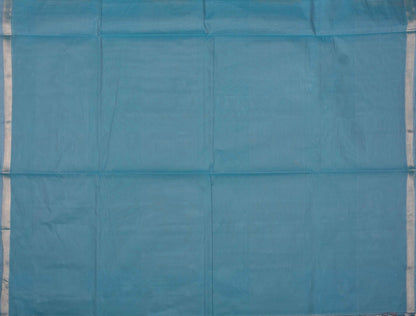 Blue Pure South Cotton Fancy Butta Tape Border Saree