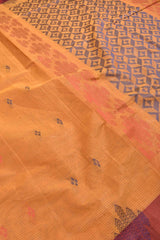 Orange Pure South Cotton Small Butta Rich Pallu Saree