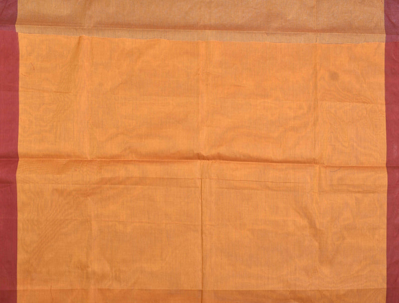 Orange Pure South Cotton Small Butta Rich Pallu Saree
