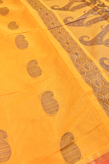 Yellow Pure South Cotton Mango Butta Rich Pallu Saree