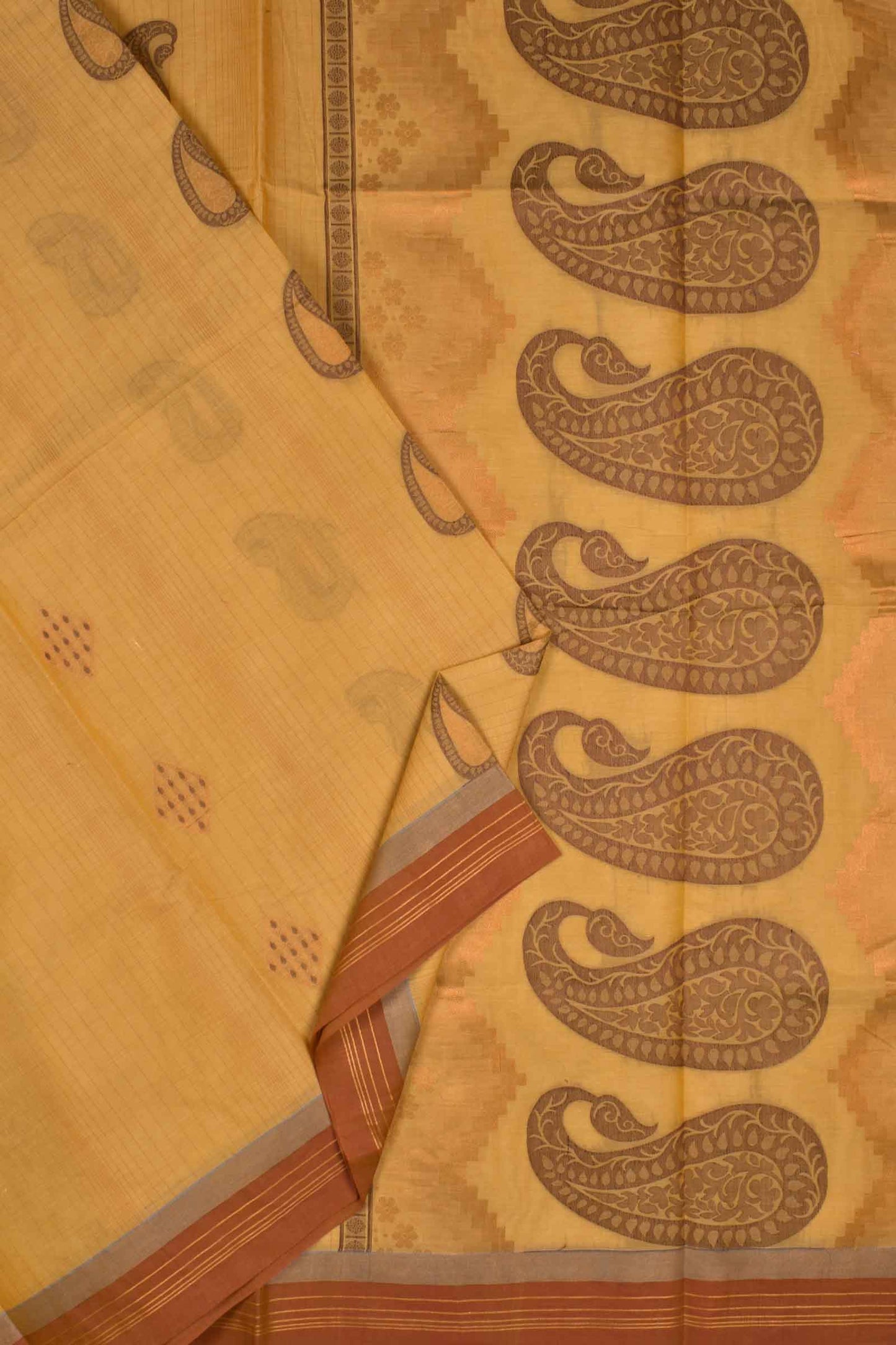 Yellow Pure South Cotton Mango Rich Pallu Saree