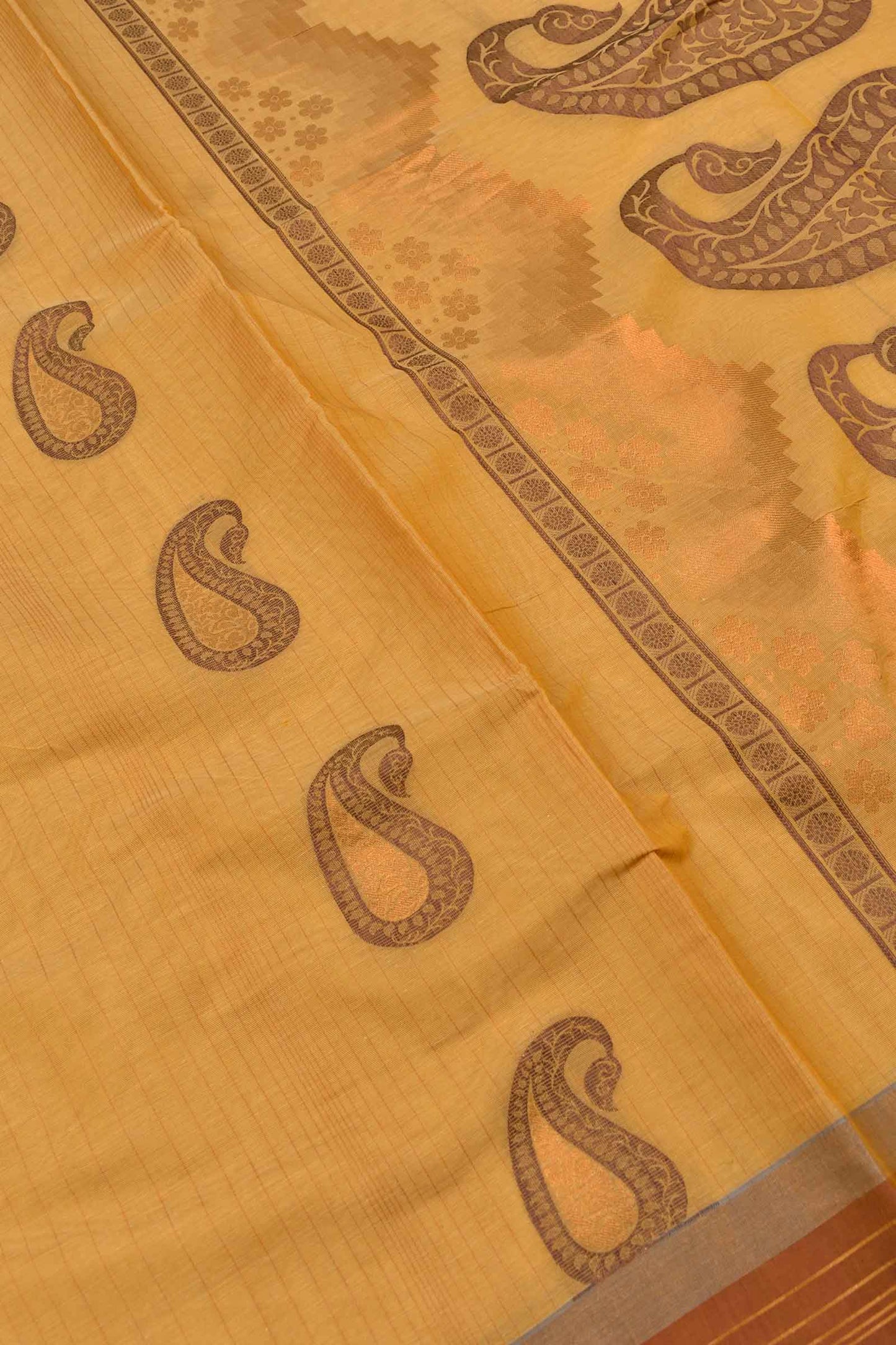 Yellow Pure South Cotton Mango Rich Pallu Saree