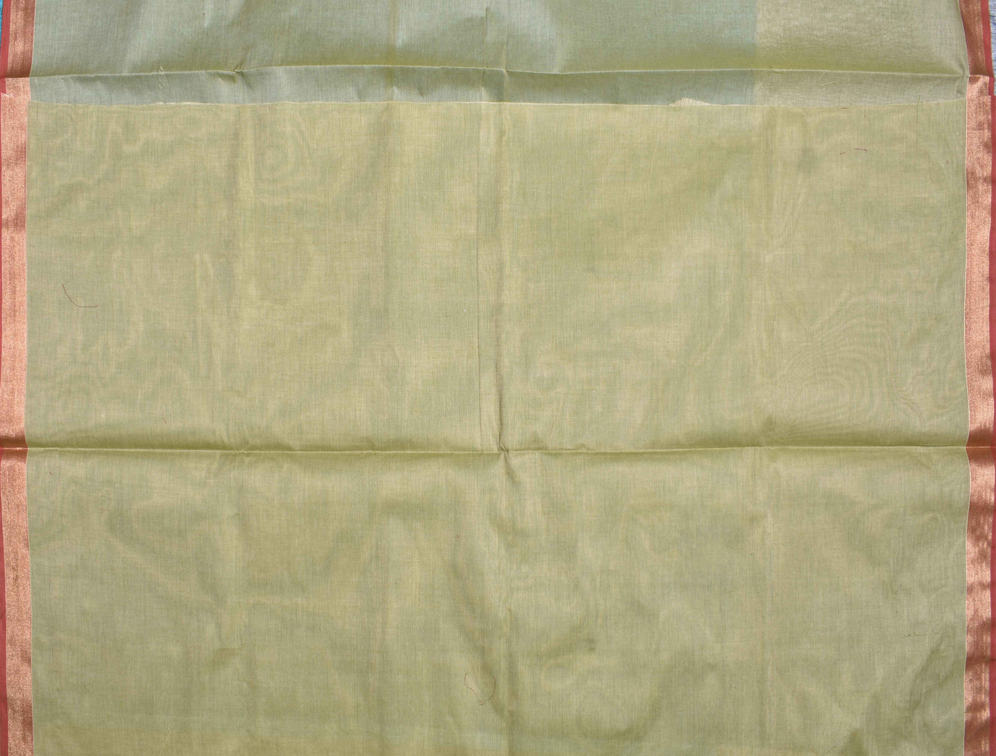 Light Green Pure South Cotton Small Border Triangle Butta Saree