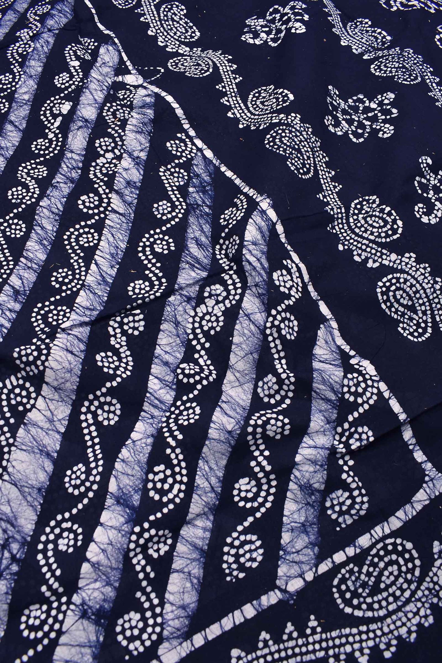 Blue 100s Combed Pure Soft Cotton Contrast Sungudi Print Saree