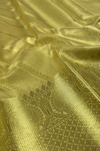 Gold Banaras Tissue Jari Slanting Lines Rich Pallu Saree