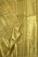 Gold Banaras Tissue Jari ZigZag Lines Rich Pallu Saree