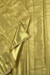Gold Banaras Tissue Jari Wavy Lines Rich Pallu Saree