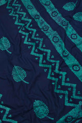 Blue 100s Combed Pure Soft Cotton Sungudi Print Saree