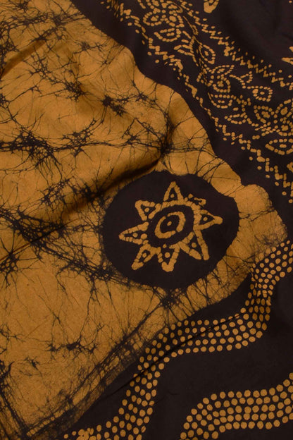 Dark Brown 100s Combed Pure Soft Cotton Sungudi Star Print Saree