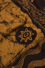 Dark Brown 100s Combed Pure Soft Cotton Sungudi Star Print Saree