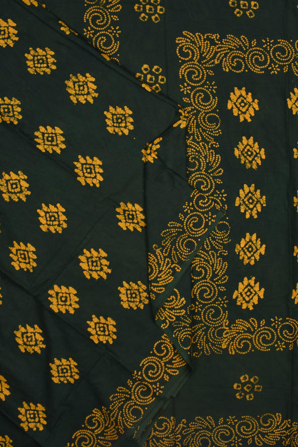 Green 120s Combed Pure Soft Cotton Sungudi Print Saree