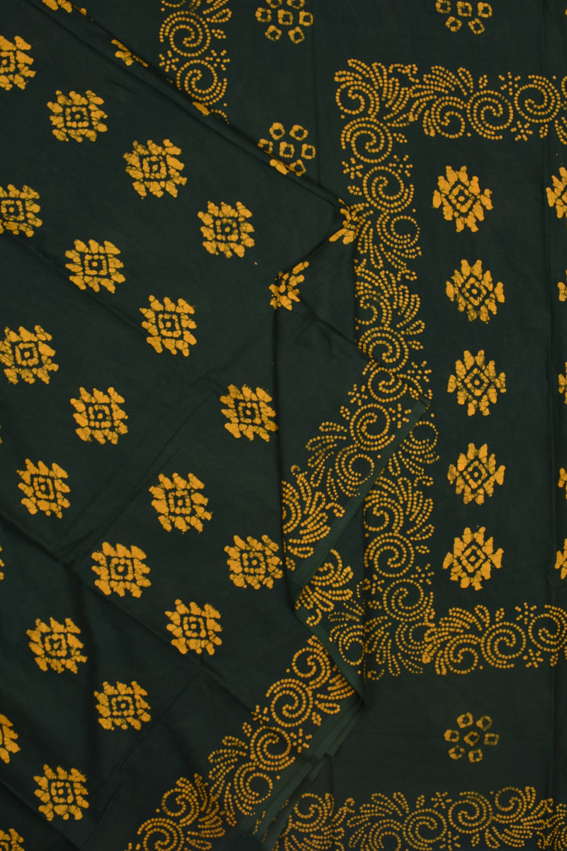 Green 120s Combed Pure Soft Cotton Sungudi Print Saree