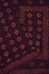 Dark Brown 120s Combed Pure Soft Cotton Sungudi Print Saree