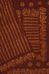 Brown 120s Combed Pure Soft Cotton Sungudi Print Saree