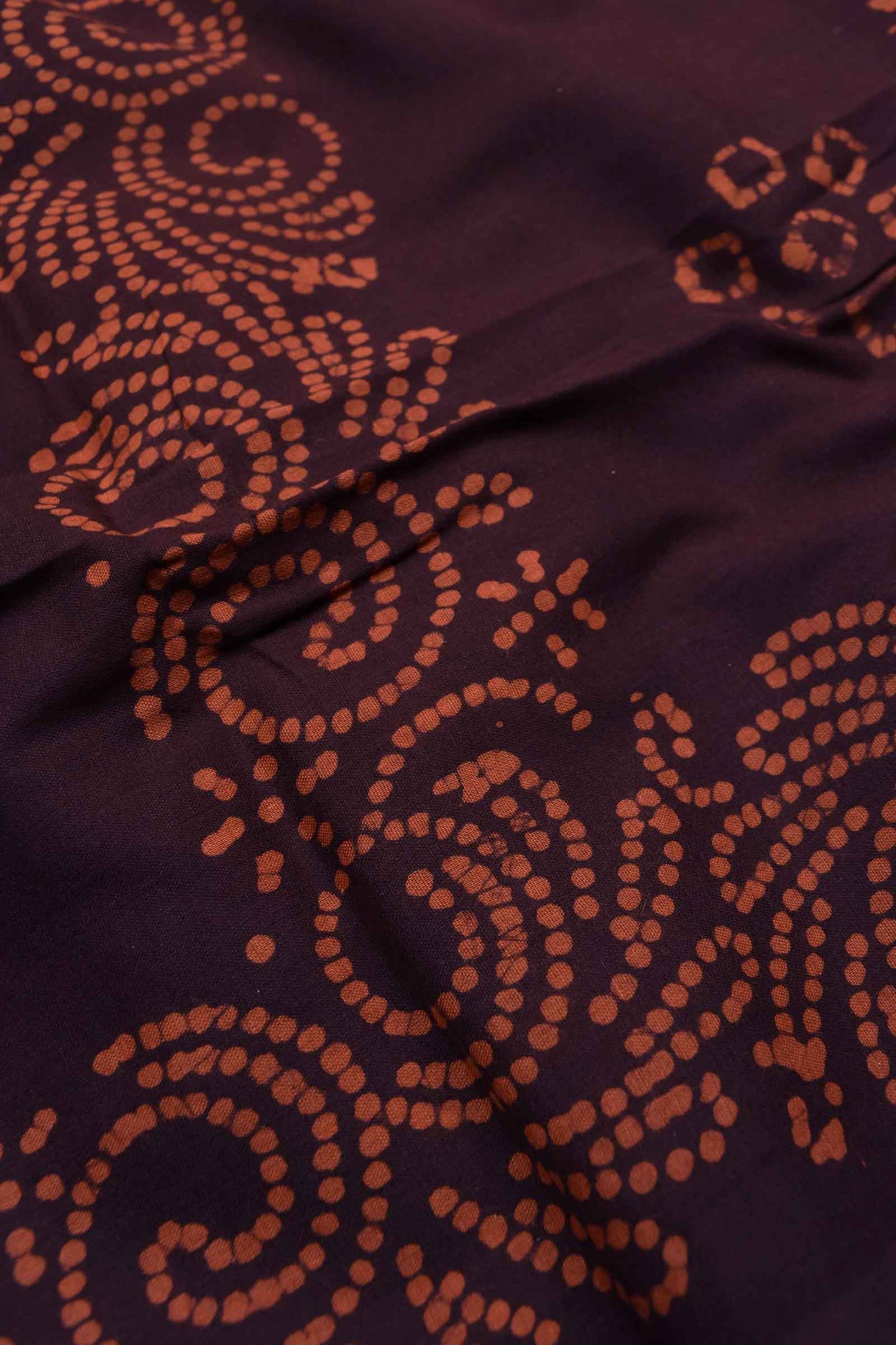 Dark Brown 120s Combed Pure Soft Cotton Sungudi Print Saree