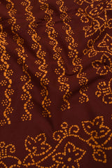 Brown 120s Combed Pure Soft Cotton Sungudi Print Saree