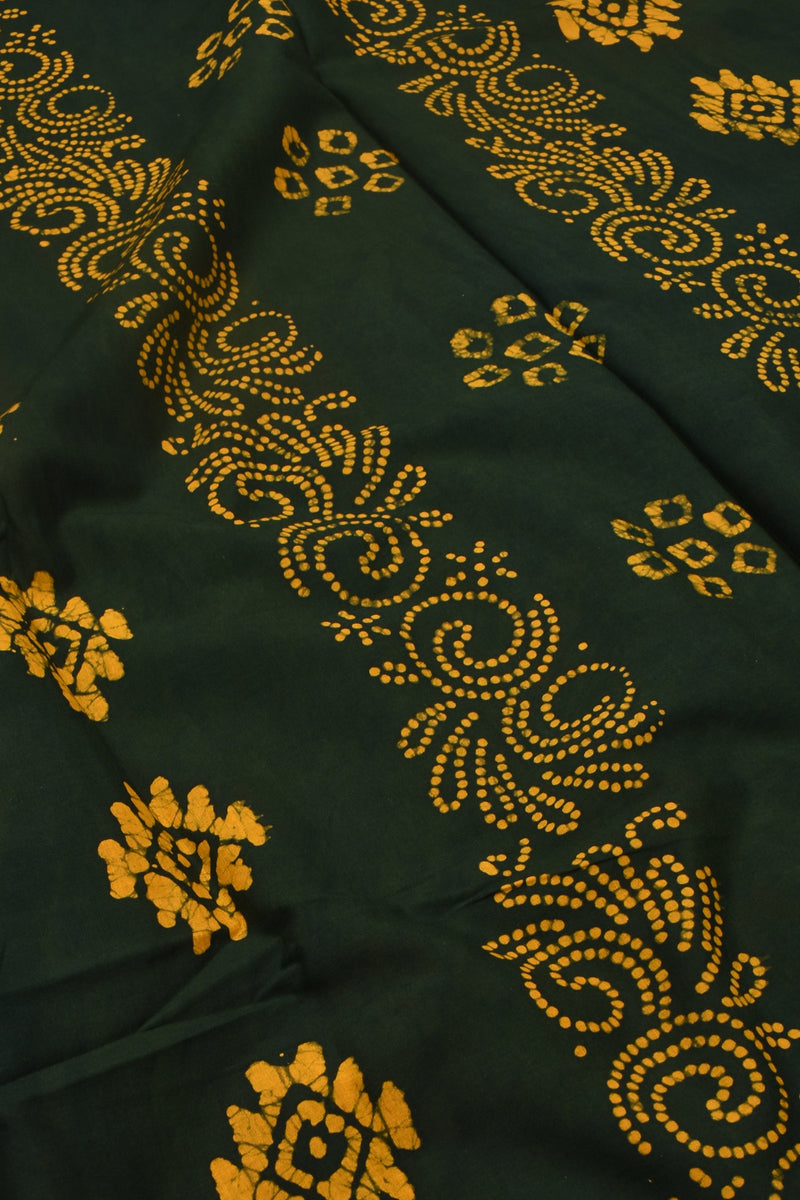 Green 120s Combed Pure Soft Cotton Sungudi Print Saree