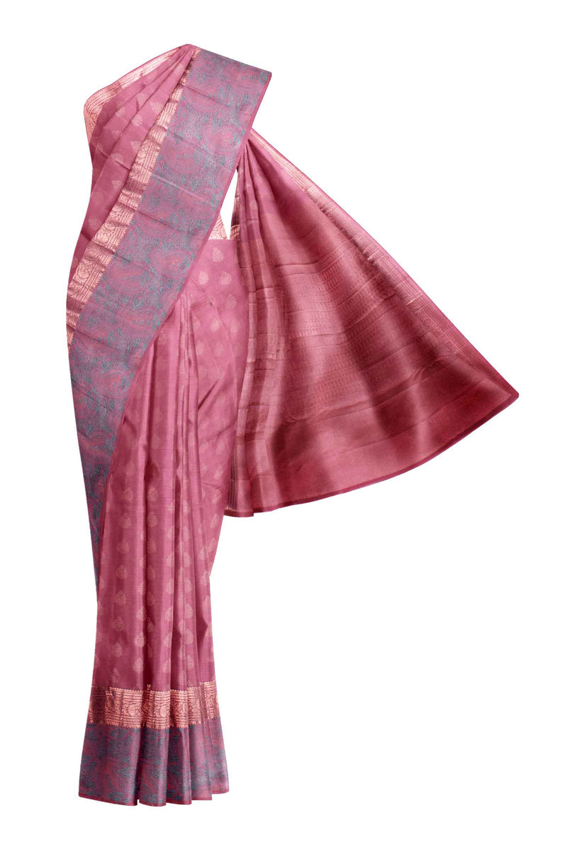 Pink Light Weight Pure Silk Arani Fancy Border Saree