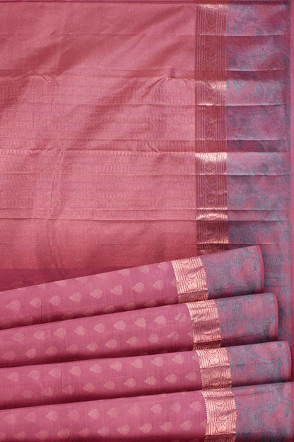 Pink Light Weight Pure Silk Arani Fancy Border Saree