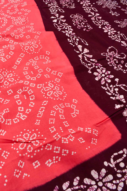 Light Pink Pure Cotton Kolam Print Sungudi Saree