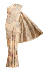 Offwhite Light Weight Pure Silk Arani Fancy All Over Flower  Butta Saree