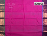 Pink Chettinad Pure Cotton Peacock Jari Double Color Border Saree