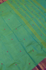 Green Chettinad Pure Cotton Jari Border Body Butta Saree