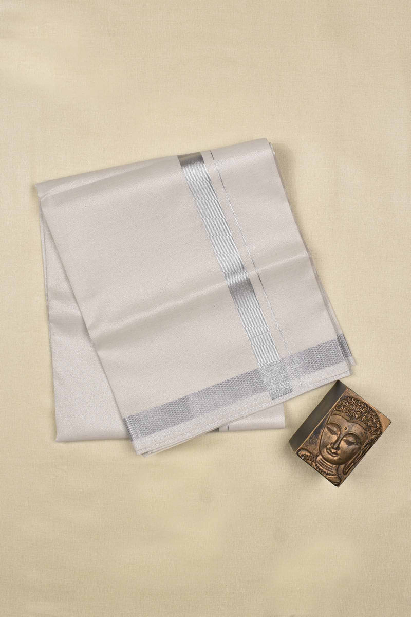 Silver Tissue with Traditonal Silver Border Mens Dhoti