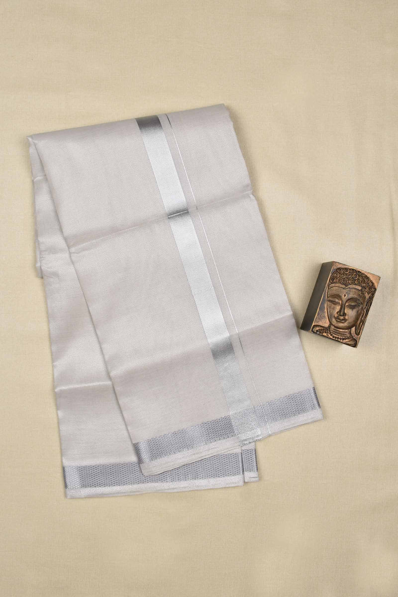 Silver Tissue with Traditonal Silver Border Mens Dhoti