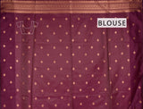 Offwhite Semi Soft Silk Peacock Butta Contrast Maroon Pallu Saree