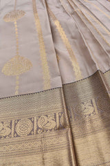 Silver Semi Silk Parallel Chains Butta Contrast Violet Blouse Saree