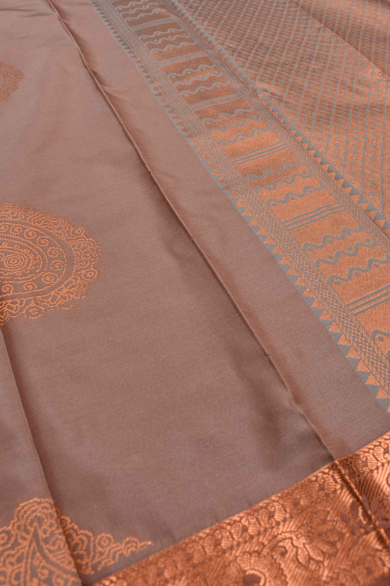 Light Mauve Soft Semi Silk Paisely Butta Saree