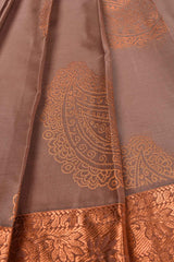 Light Mauve Soft Semi Silk Paisely Butta Saree