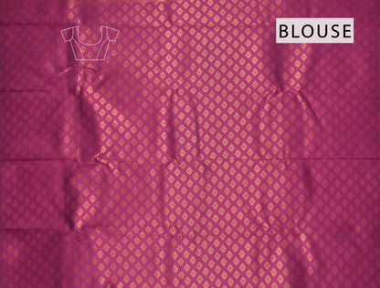 Dark Pink Semi Silk Maroon Leaves Saree