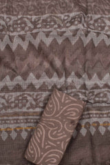 Tan Brown Kota Doriya Hand Block Printed Chudithar Material Dress Suit