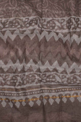 Tan Brown Kota Doriya Hand Block Printed Chudithar Material Dress Suit