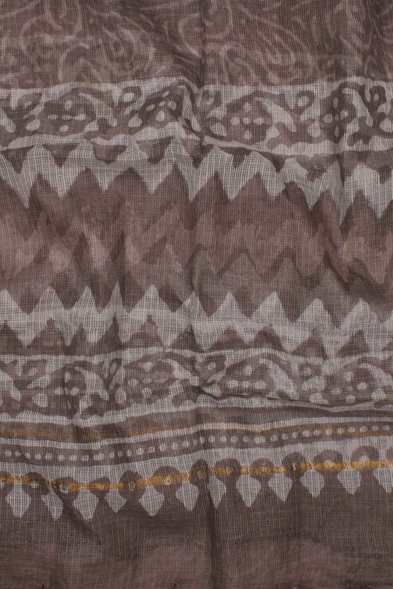 Tan Brown Kota Doriya Hand Block Printed Chudithar Material Dress Suit