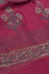 Blue Kota Doriya Hand Block Printed Contrast Pink Dupatta Chudithar Material Dress Suit