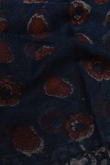 Blue with Red Floral Kota Doriya Hand Block Printed Chudithar Material Dress Suit