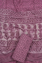 Pink Mango Linen Cotton Block Printed Chudithar Material Dress Suit