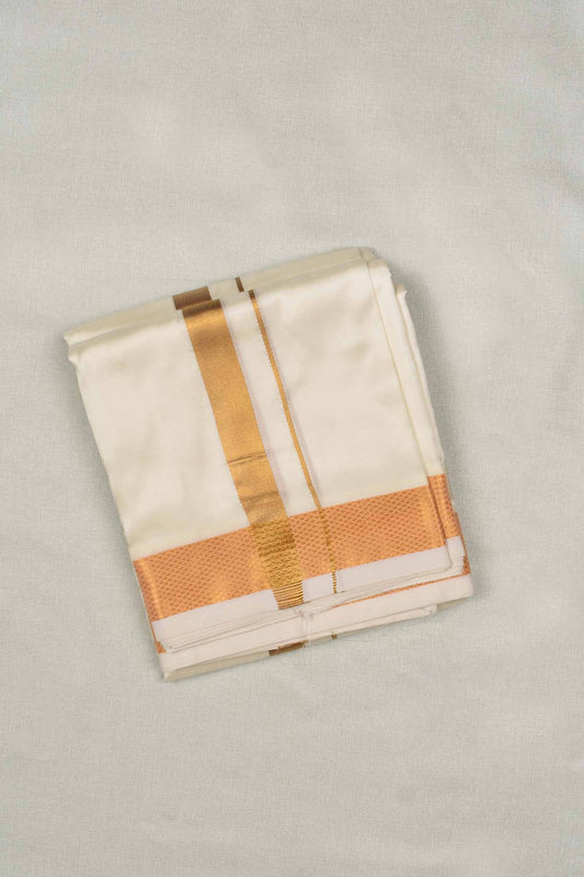 Off-White Pure Mixwith Traditional Border Mens Dhoti