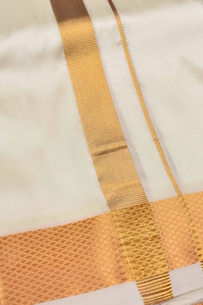 Off-White Pure Mixwith Traditional Border Mens Dhoti