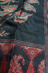 Dark Grey Semi Tussar Garden Festival Saree