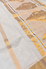 Kerala Cotton Plain Body Rich PalluTassels Saree