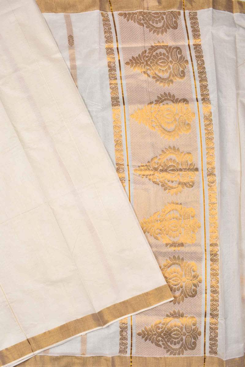 Kerala Cotton Plain Body Rich PalluTassels Saree