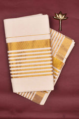 Kerala Cotton Plain Body Line Border Saree